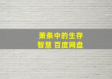 萧条中的生存智慧 百度网盘